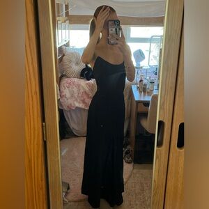 Markarian Loretta Black Satin Dress